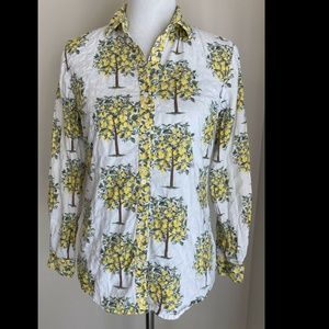 J Mclaughlin Lemon Tree Summer Button-Up Shirt